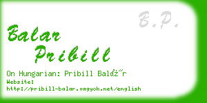 balar pribill business card
